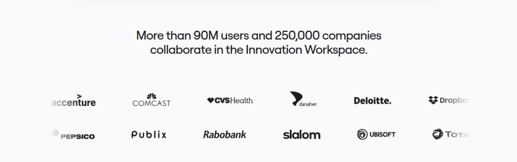 miro the innovation workspace and trust badges