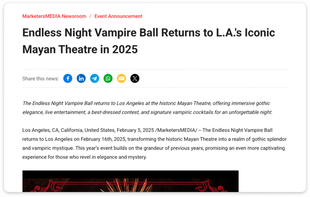 pr example hosting an event