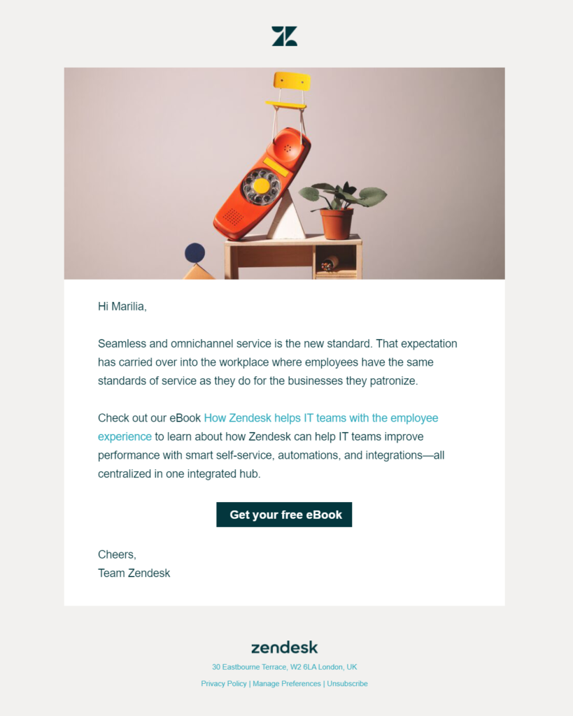 zendesk email marketing examples
